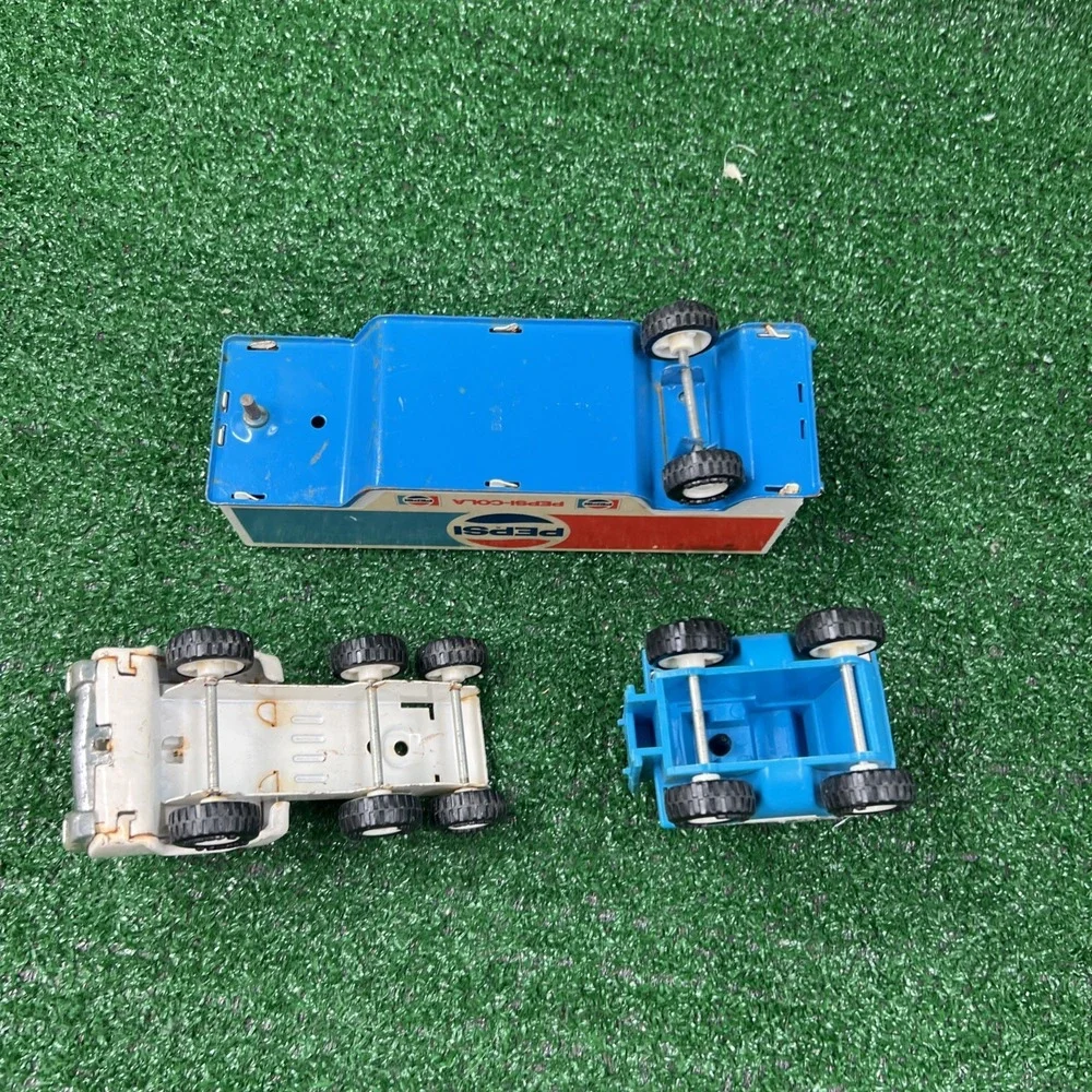 Pepsi Cola Buddy L Metal & Plastic Semi Truck & Fork Lift Missing Lifts Vintage‎